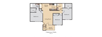 a floor plan of a living room and a kitchen