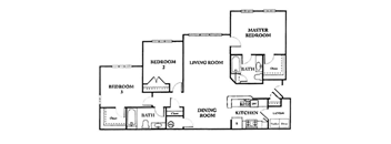 Floor Plan of Three Bedroom Apartment