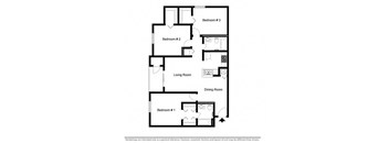 a floor plan of a living room and a dining room