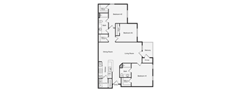 a floor plan of a living room and a bedroom