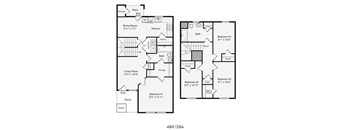 A Floor Plan of a 4 Bedroom Townhouse