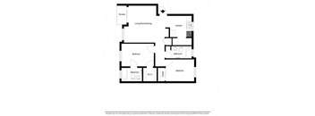 a floor plan of a house with a bedroom and a living room