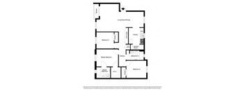 a floor plan of a house with a bedroom and a living room