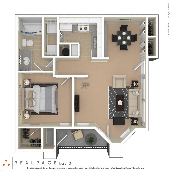 a typical floor plan of a 1 bedroom apartment