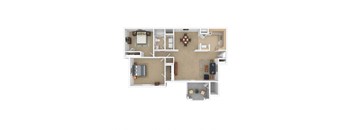 Floor Plan of a Two Bedroom Apartment