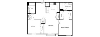a floor plan of a house with a bedroom and a living room