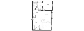 a floor plan of a house with bedrooms and a living room