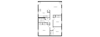 3 Bedroom Floor Plan at Northside Hills Apartments, Griffin, 30223