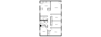 4 Bedroom Floor Plan at Northside Hills Apartments, Griffin Georgia