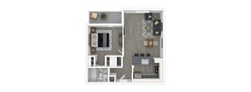 Floor Plan of One Bedroom Apartment