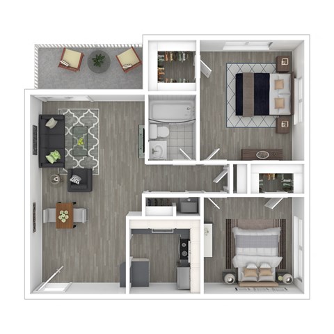 Floor Plan of Two Bedroom Apartment