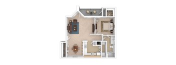 a floor plan of a house with a bedroom and a living room