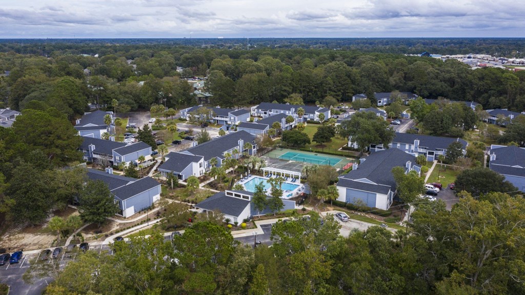 Arial view of the village at Dwell at Greenridge, North Charleston, SC, 29406