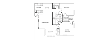 a floor plan of a house with a bedroom and a living room