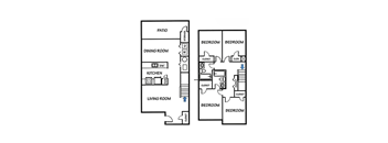 4 Bedroom Floor Plan Townhome Style