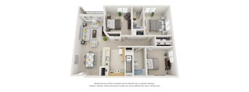 the outlook floor plan of 1 bedroom 1190 sq ft