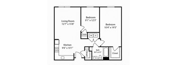2 Bed 1 Bath Glenview III at Gardens of Traville, Rockville