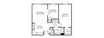 2 Bed 1 Bath Glenview V & VI at Gardens of Traville, Rockville, MD, Maryland , 20850