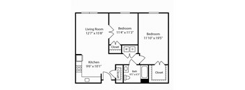 2 Bed 1 Bath Glenview VII at Gardens of Traville, Maryland , 20850
