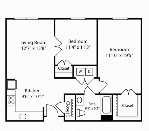 2 Bed 1 Bath Glenview VII at Gardens of Traville, Maryland , 20850