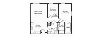 2 Bed 1 Bath Glenview VIII at Gardens of Traville, Rockville, MD, 20850