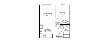 1 Bed 1 Bath Montgomery I at Gardens of Traville, Rockville, MD