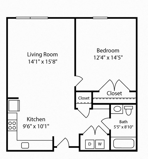 1 Bed 1 Bath Montgomery II at Gardens of Traville, Rockville, 20850