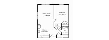 1 Bed 1 Bath Montgomery III at Gardens of Traville, Rockville, MD, Maryland