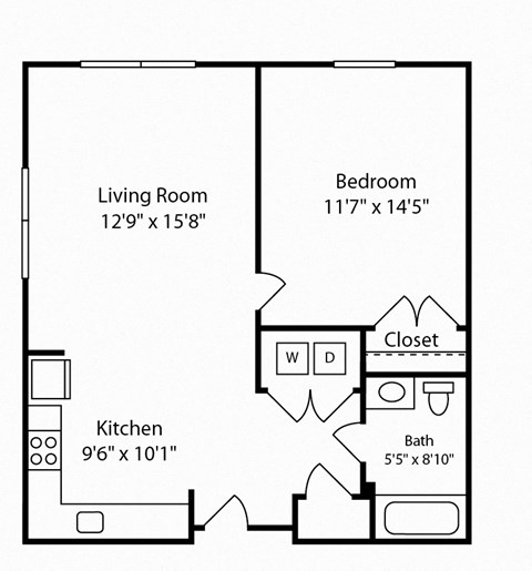 1 Bed 1 Bath Montgomery III at Gardens of Traville, Rockville, MD, Maryland