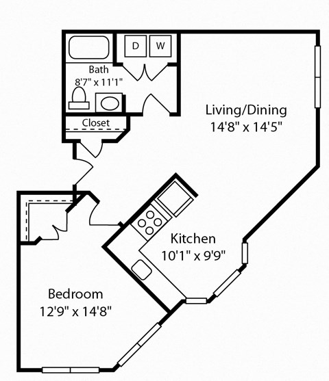 1 Bed 1 Bath Montrose II at Gardens of Traville, Rockville, MD, Maryland , 20850