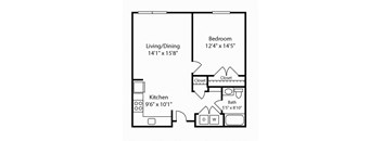 1 Bed 1 Bath Montrose III at Gardens of Traville, Maryland , 20850
