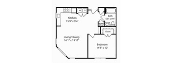 1 Bed 1 Bath Montrose V at Gardens of Traville, Rockville, MD