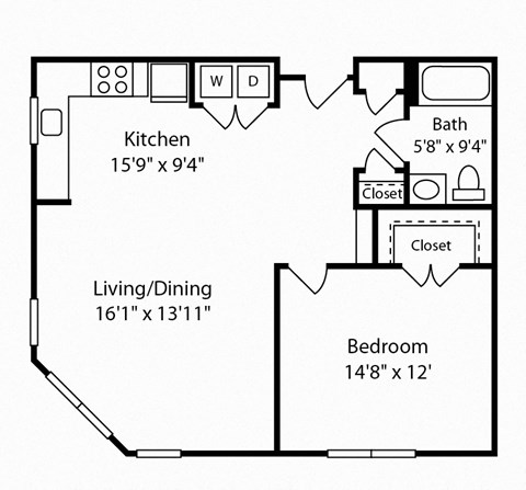 1 Bed 1 Bath Montrose V at Gardens of Traville, Rockville, MD