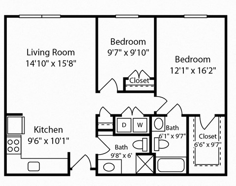 2 Bed 2 Bath Strathmore I at Gardens of Traville, Rockville, 20850