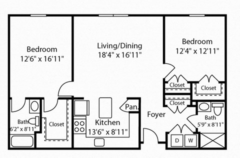 2 Bed 2 Bath Strathmore II at Gardens of Traville, Rockville, MD, Maryland