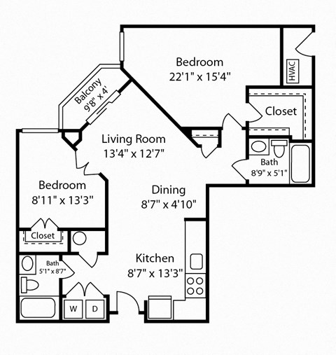2 Bed 2 Bath Strathmore III at Gardens of Traville, Rockville