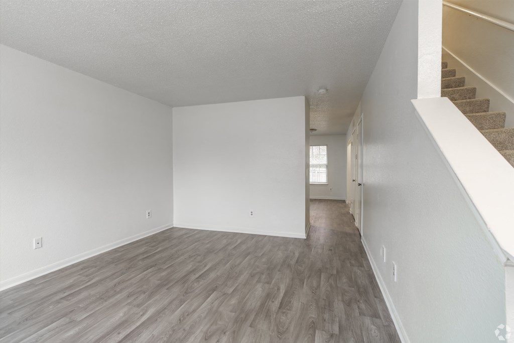 Living Room Come Dining Area View and Hardwood Floors at Greens of Concord, Concord, NC, North Carolina, 28025