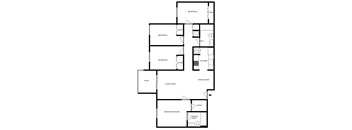 a floor plan of a house with bedrooms and a living room