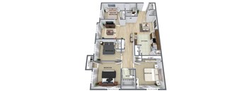 a 3d rendering of a floor plan of a house