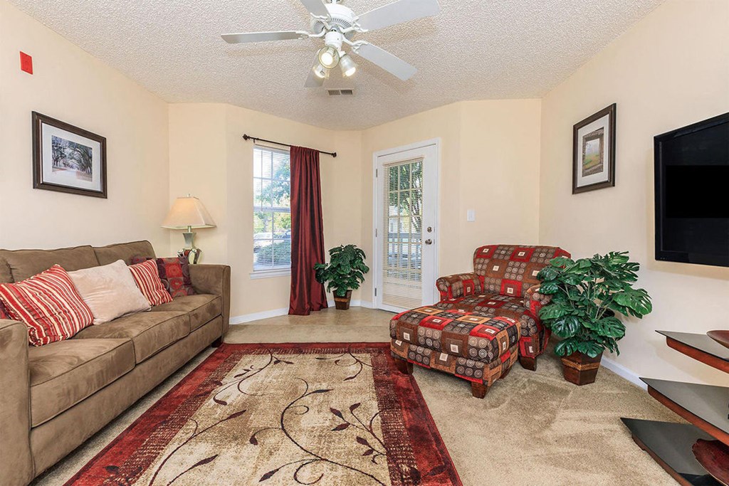 Modern Art Deco Living Room at Cross Creek Apartments, Beaufort, SC, South Carolina