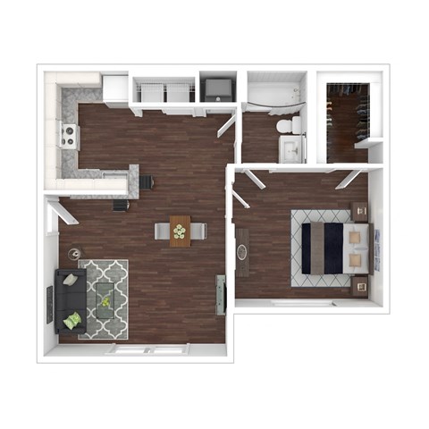 Floor Plan of a One Bedroom Apartment