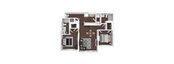 Floor Plan of a Two Bedroom Apartment