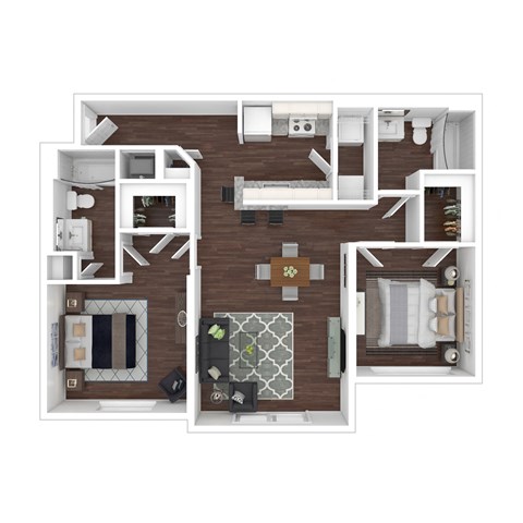 Floor Plan of a Two Bedroom Apartment