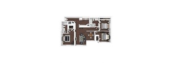 Floor Plan of a Three Bedroom Apartment
