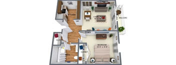 1 Bedroom Floor Plan at River Run, Woodbridge, VA  