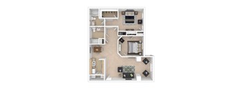 A Floor Plan of a 2 Bedroom Apartment