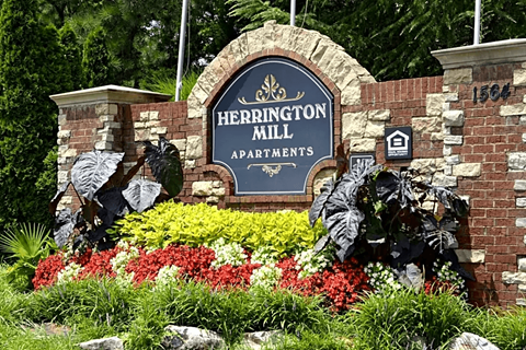 a sign at the entrance
