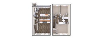3 Bedroom With Fireplace Floor Plan at The Regency Apartment Homes, Manassas Virginia