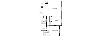 A Floor Plan of a 2 Bedroom Apartment
