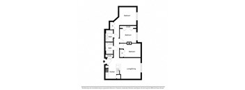 a floor plan of a unit with a bedroom and a living room